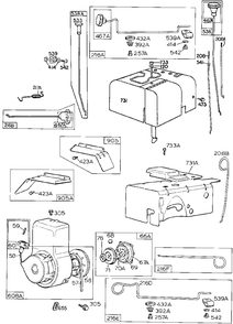 Sno-Gard Assemblies,rewind Diagram and Parts List for 130252-1047-XX  Briggs and Stratton Engine